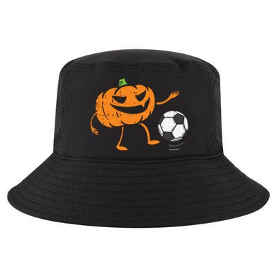 Pumpkin Playing Soccer Football Halloween Costume Sports Cool Comfort Performance Bucket Hat