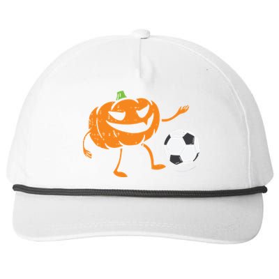 Pumpkin Playing Soccer Football Halloween Costume Sports Snapback Five-Panel Rope Hat