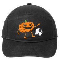 Pumpkin Playing Soccer Football Halloween Costume Sports 7-Panel Snapback Hat