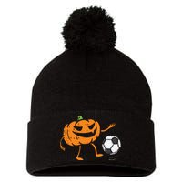 Pumpkin Playing Soccer Football Halloween Costume Sports Pom Pom 12in Knit Beanie