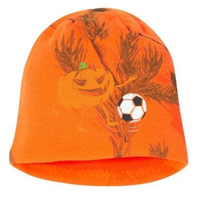 Pumpkin Playing Soccer Football Halloween Costume Sports Kati - Camo Knit Beanie