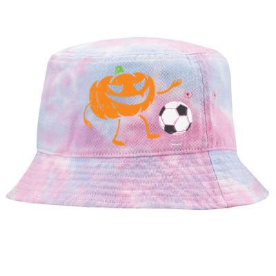 Pumpkin Playing Soccer Football Halloween Costume Sports Tie-Dyed Bucket Hat