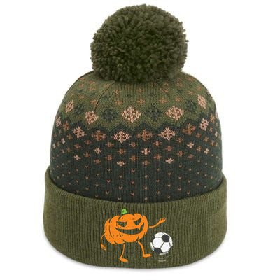 Pumpkin Playing Soccer Football Halloween Costume Sports The Baniff Cuffed Pom Beanie