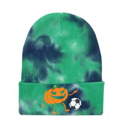 Pumpkin Playing Soccer Football Halloween Costume Sports Tie Dye 12in Knit Beanie