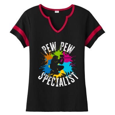 Pew Pew Specialist Shooting Paintball Gift Ladies Halftime Notch Neck Tee