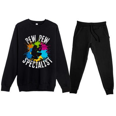 Pew Pew Specialist Shooting Paintball Gift Premium Crewneck Sweatsuit Set