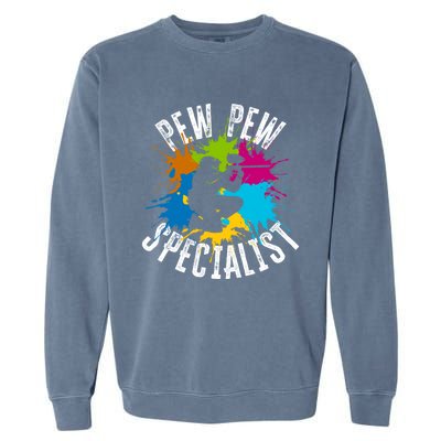 Pew Pew Specialist Shooting Paintball Gift Garment-Dyed Sweatshirt