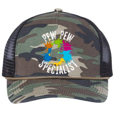 Pew Pew Specialist Shooting Paintball Gift Retro Rope Trucker Hat Cap