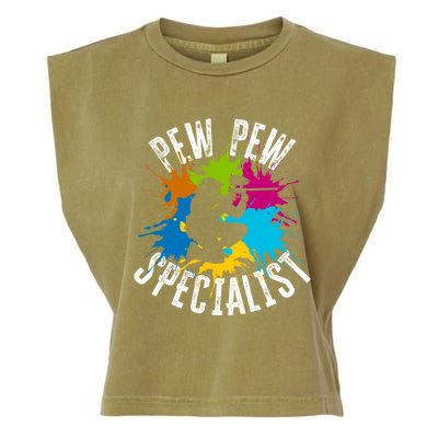 Pew Pew Specialist Shooting Paintball Gift Garment-Dyed Women's Muscle Tee