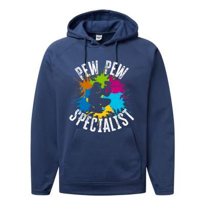 Pew Pew Specialist Shooting Paintball Gift Performance Fleece Hoodie