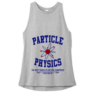 Particle Physics Science Pun Funny Physics Ladies PosiCharge Tri-Blend Wicking Tank