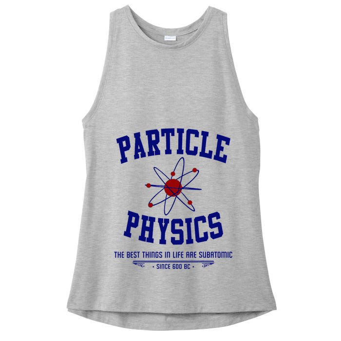 Particle Physics Science Pun Funny Physics Ladies PosiCharge Tri-Blend Wicking Tank