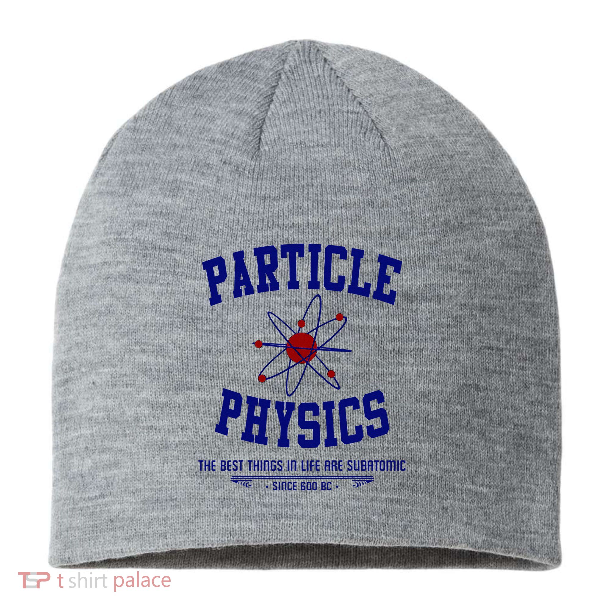 Particle Physics Science Pun Funny Physics Sustainable Beanie