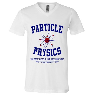 Particle Physics Science Pun Funny Physics V-Neck T-Shirt