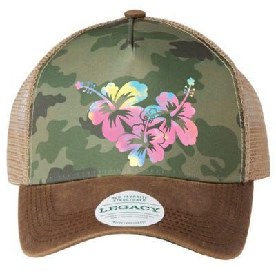 Palm Puff Summer Beach Hawaii Hibiscus Legacy Tie Dye Trucker Hat