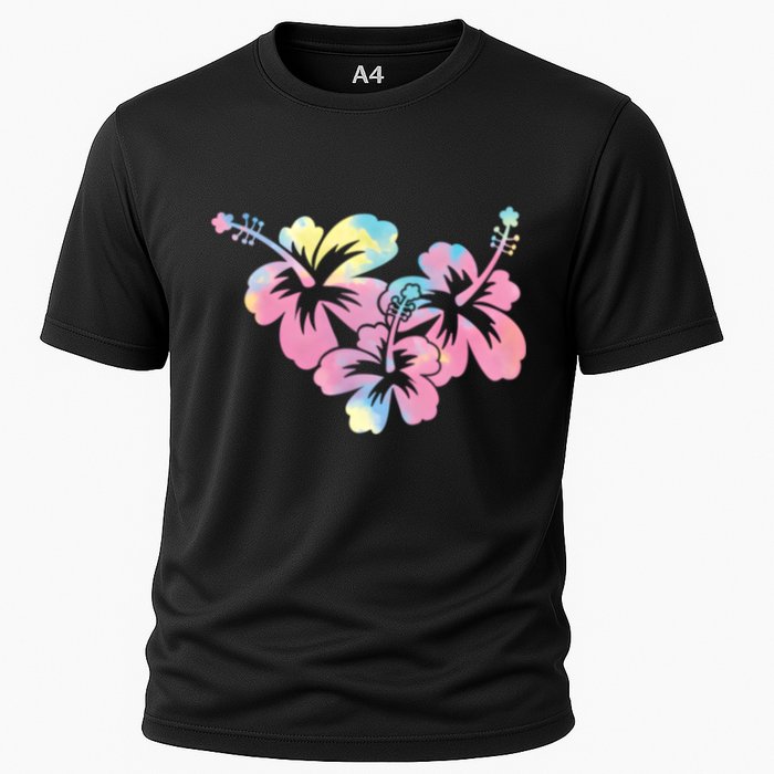 Palm Puff Summer Beach Hawaii Hibiscus Cooling Performance Crew T-Shirt