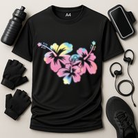 Palm Puff Summer Beach Hawaii Hibiscus Cooling Performance Crew T-Shirt