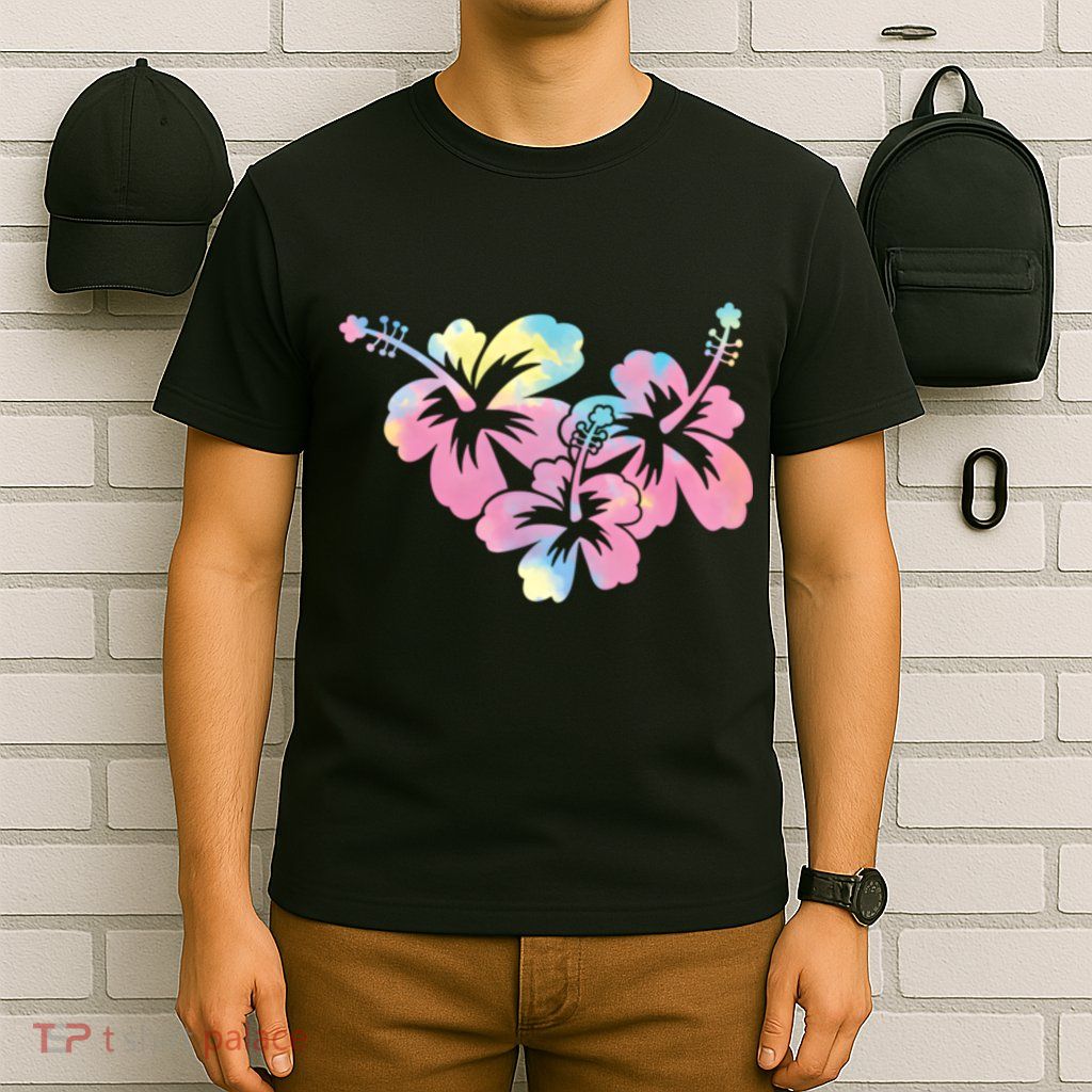 Palm Puff Summer Beach Hawaii Hibiscus T-Shirt