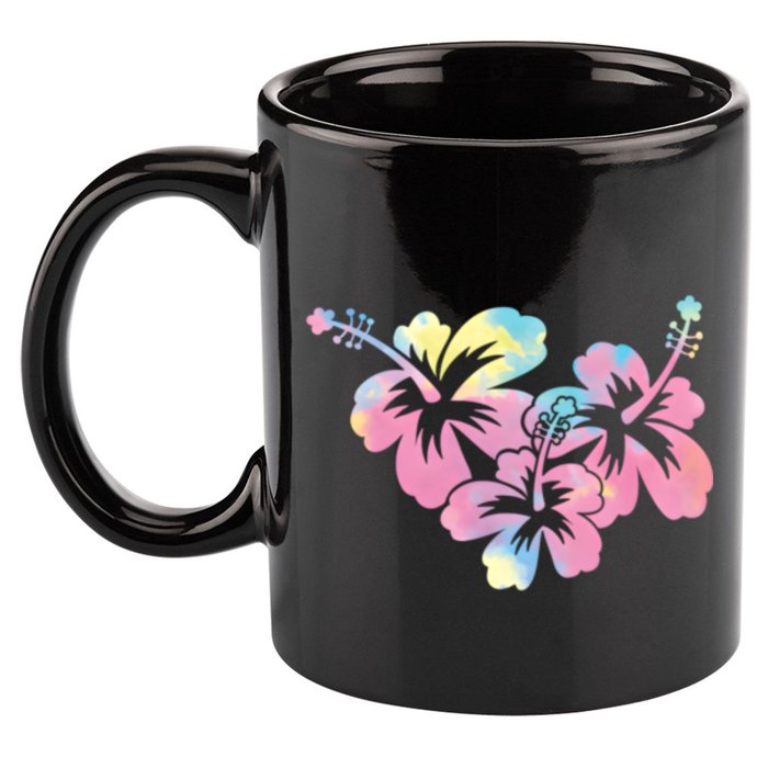 Palm Puff Summer Beach Hawaii Hibiscus 11oz C Handle Ceramic Mug