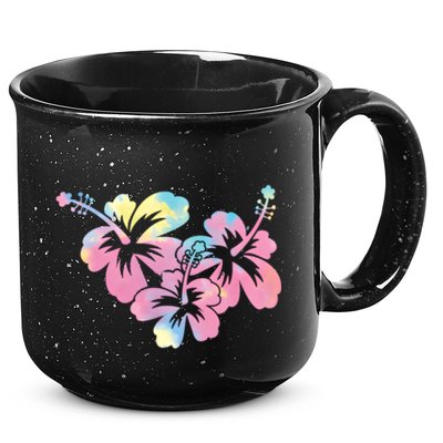 Palm Puff Summer Beach Hawaii Hibiscus 15oz Campfire Ceramic Mug