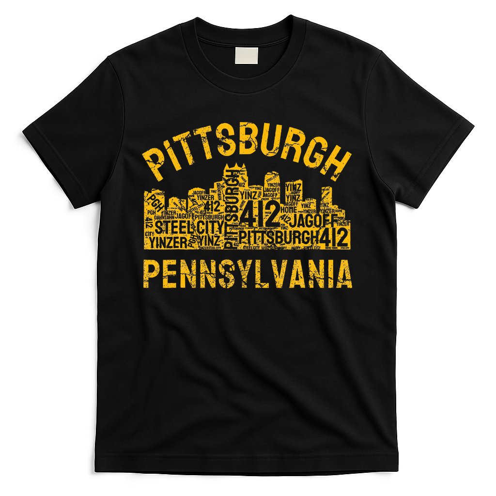 Pittsburgh Pennsylvania Steel City Skyline 412 Home T-Shirt