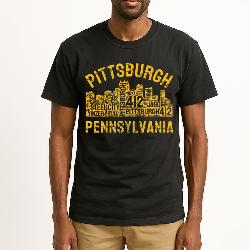 Pittsburgh Pennsylvania Steel City Skyline 412 Home Tall T-Shirt