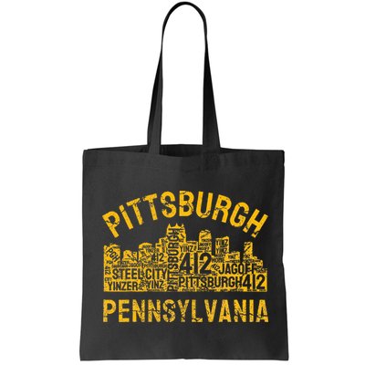Pittsburgh Pennsylvania Steel City Skyline 412 Home Bag