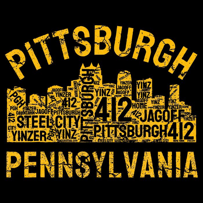 Pittsburgh Pennsylvania Steel City Skyline 412 Home Baby Bodysuit
