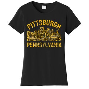 Pittsburgh Pennsylvania Steel City Skyline 412 Home Women's T-Shirt