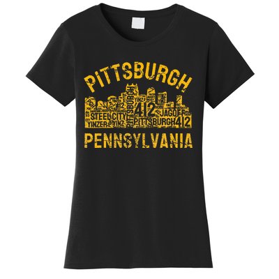 Pittsburgh Pennsylvania Steel City Skyline 412 Home Women's T-Shirt