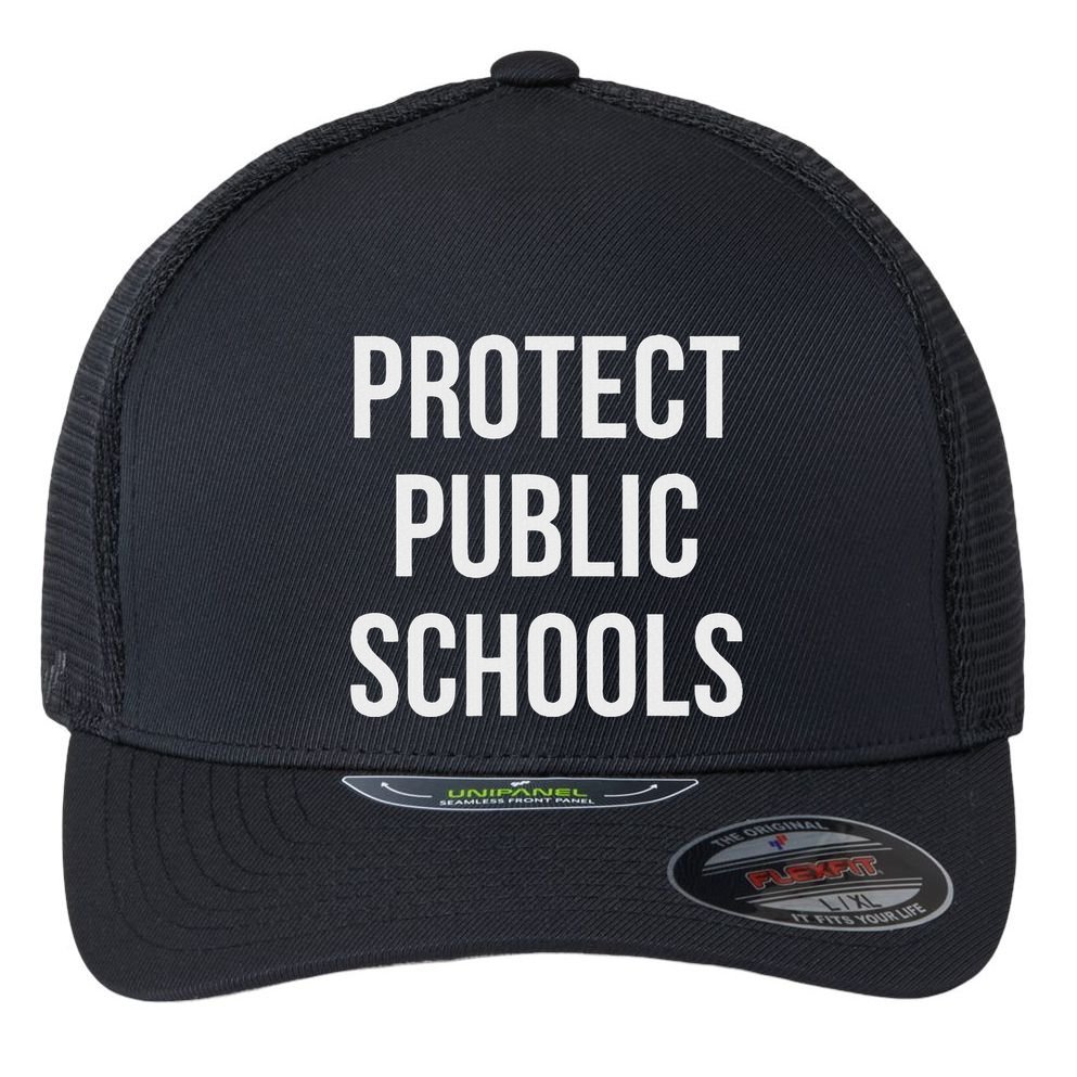 Protect Public Schools Flexfit Unipanel Trucker Cap