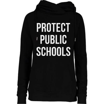 Protect Public Schools Womens Funnel Neck Pullover Hood