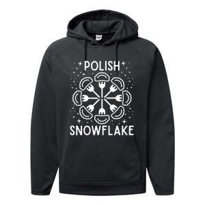 Polish Pierogi Snowflake Performance Fleece Hoodie