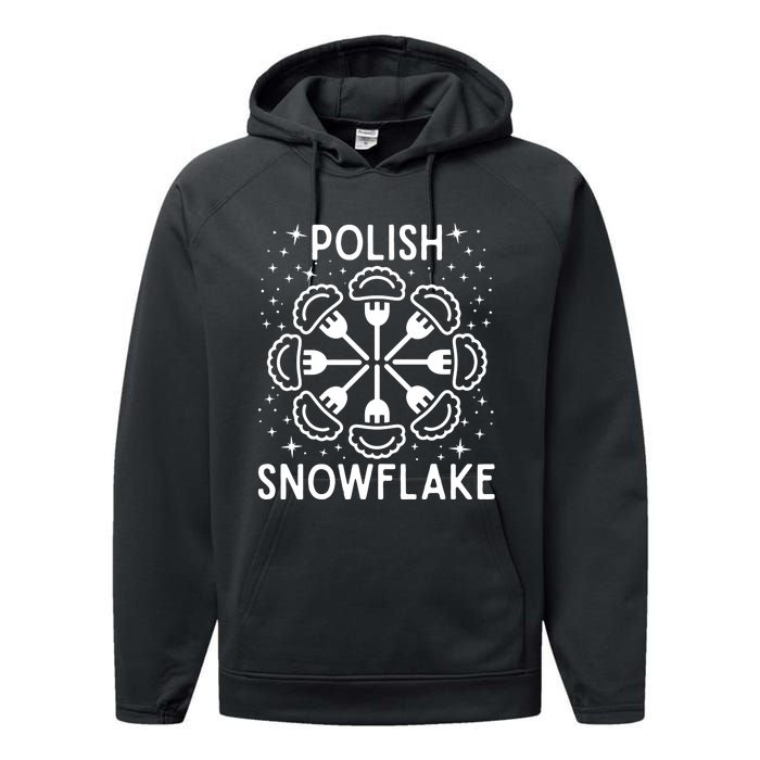 Polish Pierogi Snowflake Performance Fleece Hoodie