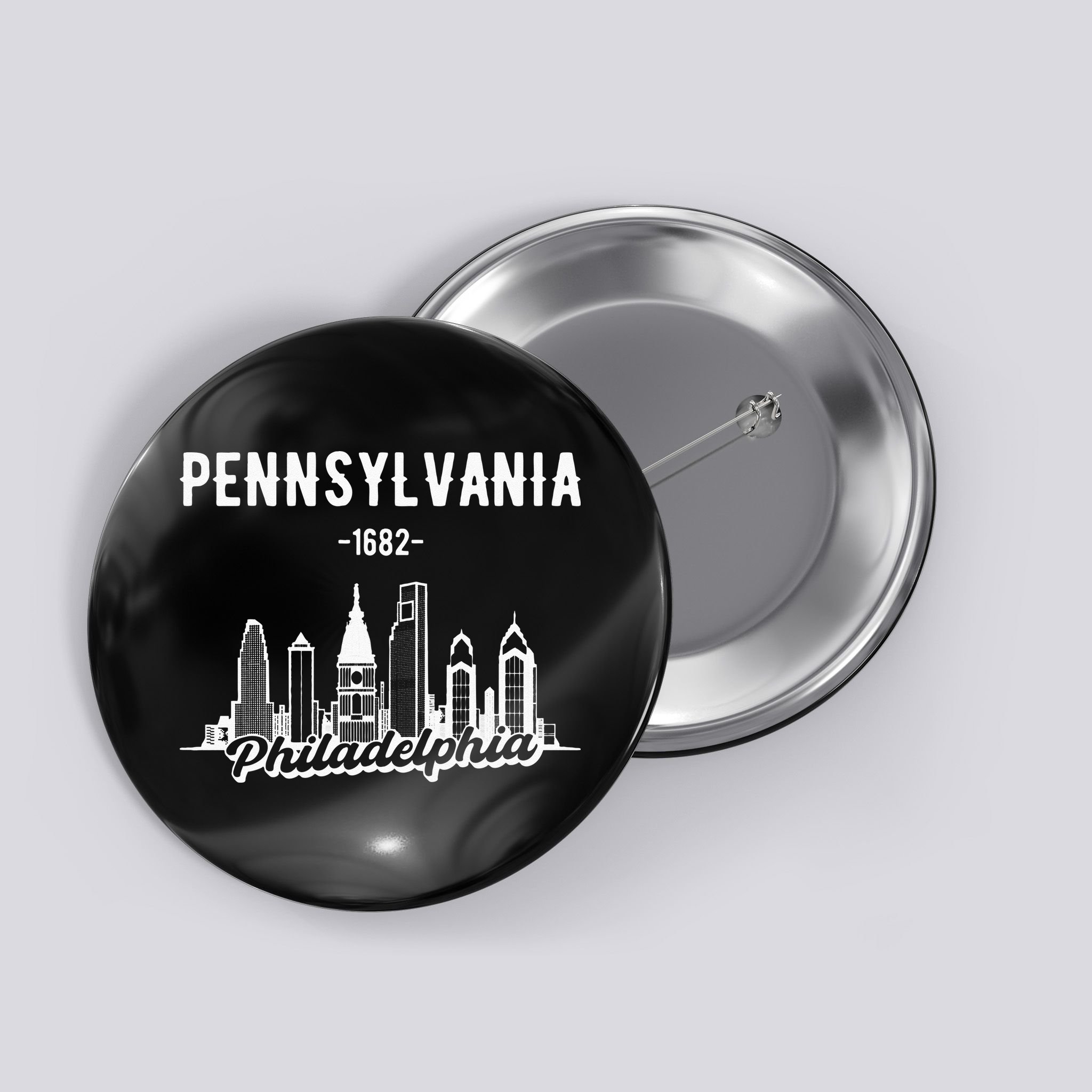 Philadelphia Pennsylvania Skyline Button