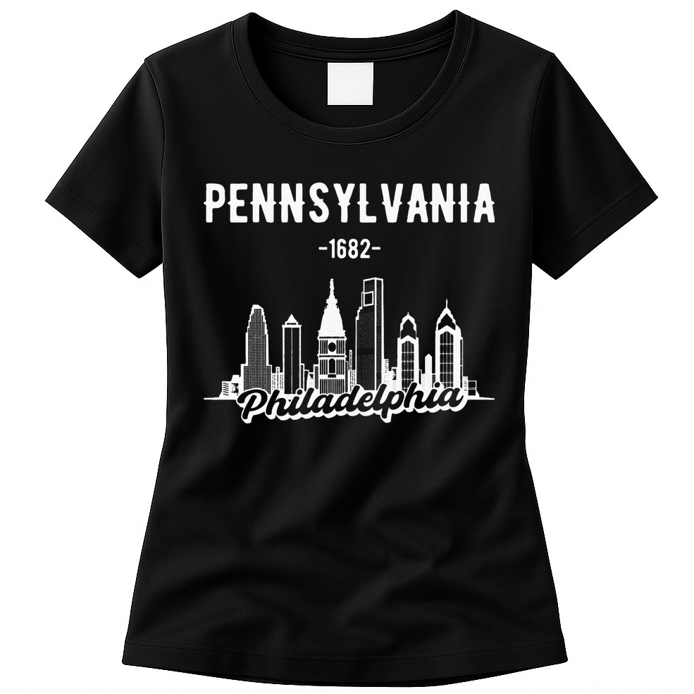 Philadelphia Pennsylvania Skyline Womens T-Shirt