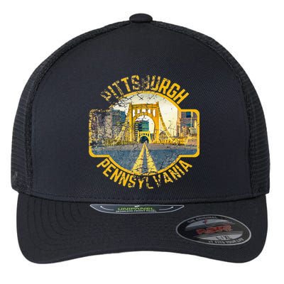 Pittsburgh Pennsylvania Sl City Skyline Photography 412 Flexfit Unipanel Trucker Cap