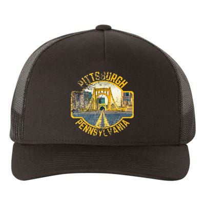 Pittsburgh Pennsylvania Sl City Skyline Photography 412 Yupoong Adult 5-Panel Trucker Hat