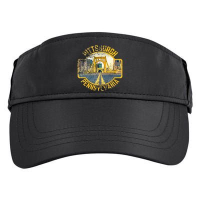 Pittsburgh Pennsylvania Sl City Skyline Photography 412 Adult Drive Performance Visor