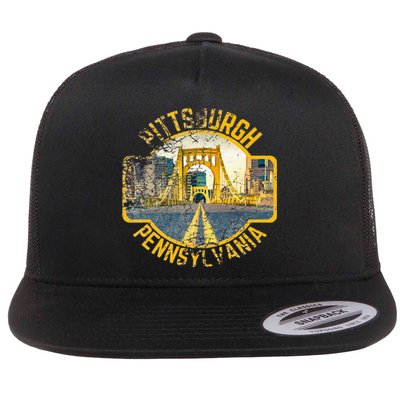 Pittsburgh Pennsylvania Sl City Skyline Photography 412 Flat Bill Trucker Hat