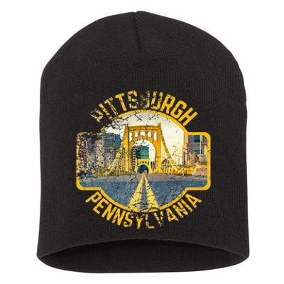 Pittsburgh Pennsylvania Sl City Skyline Photography 412 Short Acrylic Beanie