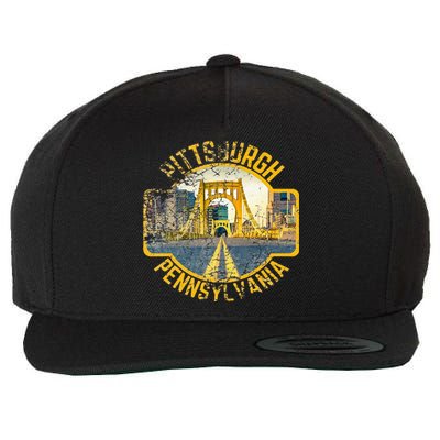 Pittsburgh Pennsylvania Sl City Skyline Photography 412 Wool Snapback Cap