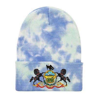 Pennsylvania Pa State Flag Usa Tie Dye 12in Knit Beanie