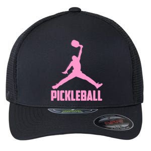 Pink Pickleball Sports Logo Flexfit Unipanel Trucker Cap