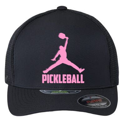 Pink Pickleball Sports Logo Flexfit Unipanel Trucker Cap