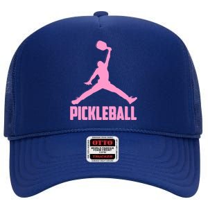 Pink Pickleball Sports Logo High Crown Mesh Back Trucker Hat