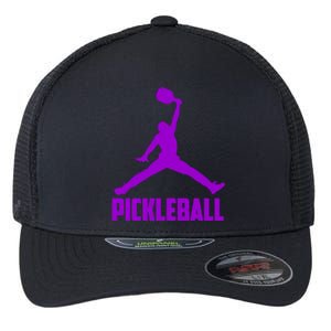 Purple Pickleball Sports Logo Flexfit Unipanel Trucker Cap