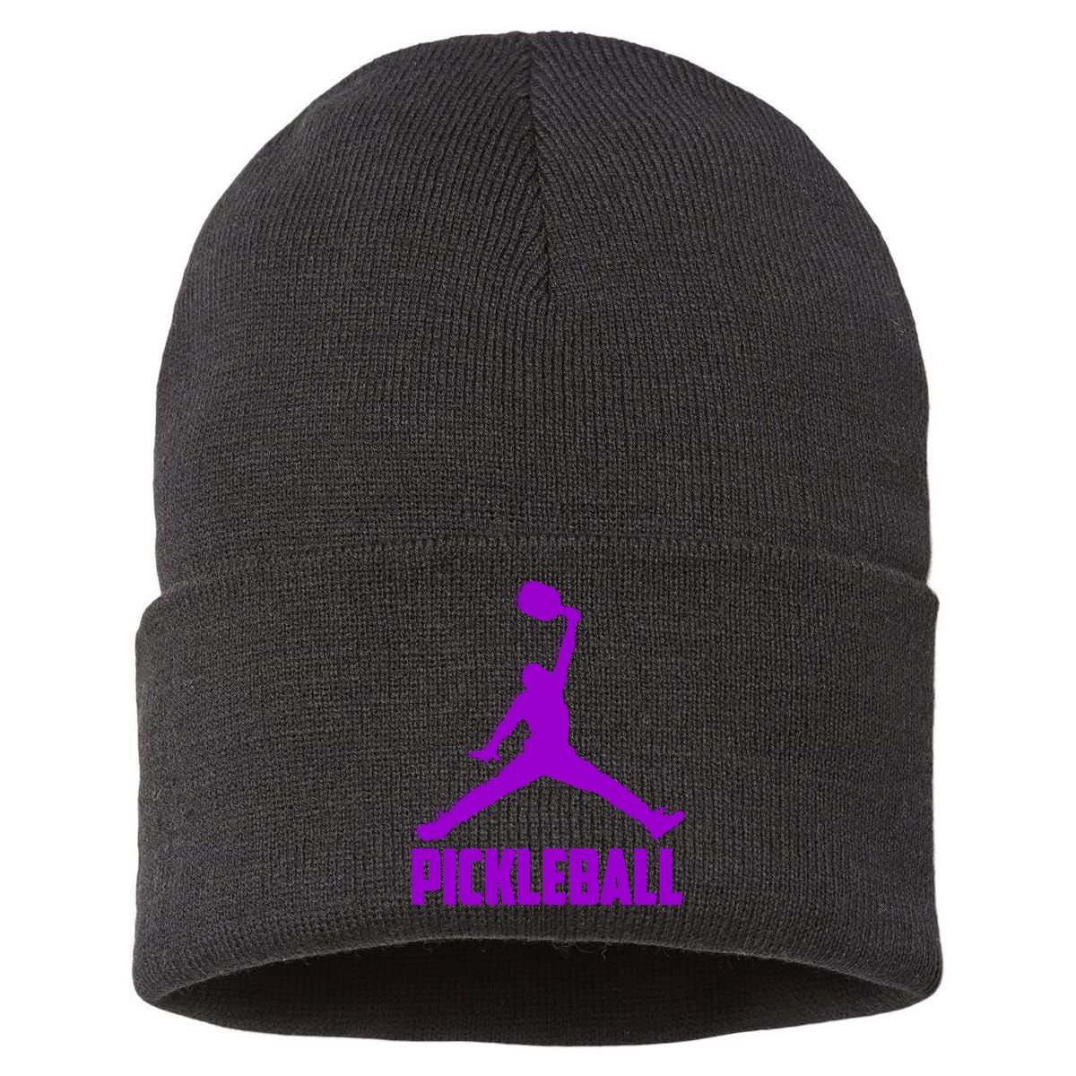 Purple Pickleball Sports Logo Sustainable Knit Beanie