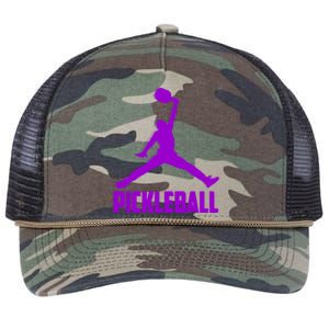 Purple Pickleball Sports Logo Retro Rope Trucker Hat Cap