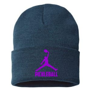 Purple Pickleball Sports Logo Sustainable Knit Beanie